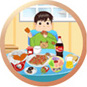 인스턴트 패스트푸드먹기